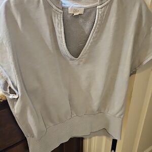 Elan Light Gray V-Neck Sweatshirt